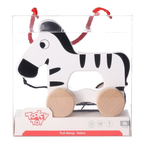 Drewniana zebra do ciągnięcia na sznurku Tooky Toy