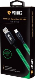 Kabel YCU 231 zielony LED Micro USB LED 2.0