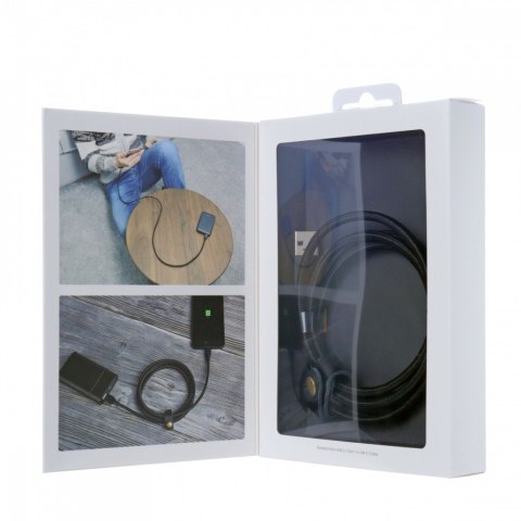 CB-AC1 kabel USB-C - USB-A 1.2m 60W PD 3A 5Gbps 20V FCP AFC Quick Charge nylonowy oplot czarny