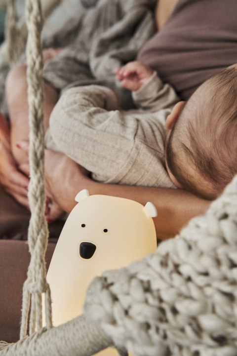 Miś Duży Lampka Silikonowa z Pilotem Biała