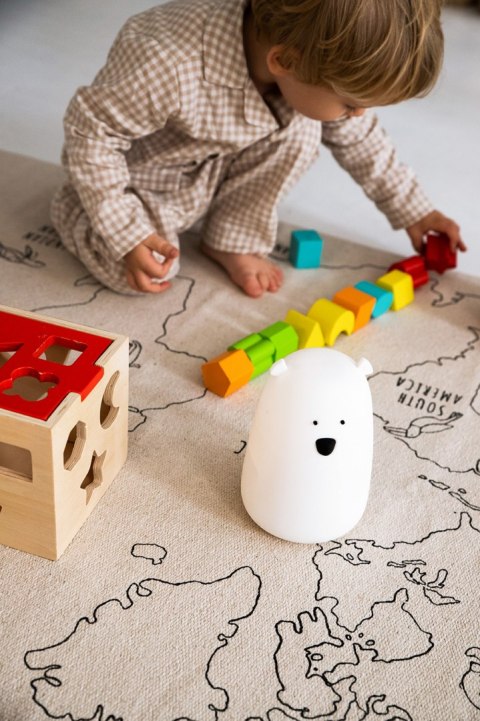 Miś Duży Lampka Silikonowa z Pilotem Biała