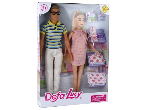 Lalka Rodzina Chłopak Dziewczyna Lucy w Ciąży Kevin Bobas Akcesoria