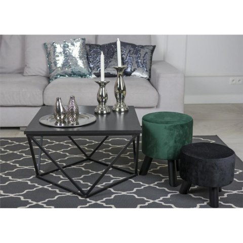 Stolik kawowy Curved 60 cm czarny Stoliczek w kolorze czarnym, blat zrobiony z płyty MDF i podstawa ze stali lakierowanej, wysok