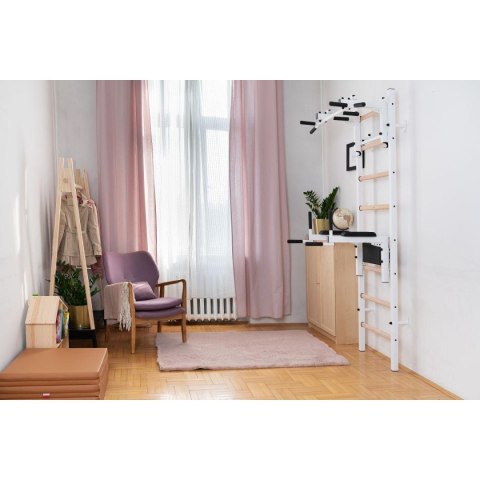 DRABINKA GIMNASTYCZNA DREWNIANO METALOWA Z DRĄŻKIEM I AKCESORIAMI BENCHK 232W