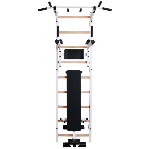 DRABINKA GIMNASTYCZNA Z DRĄŻKIEM PORĘCZĄ DO ĆWICZEŃ I ŁAWECZKĄ BENCHK 723W