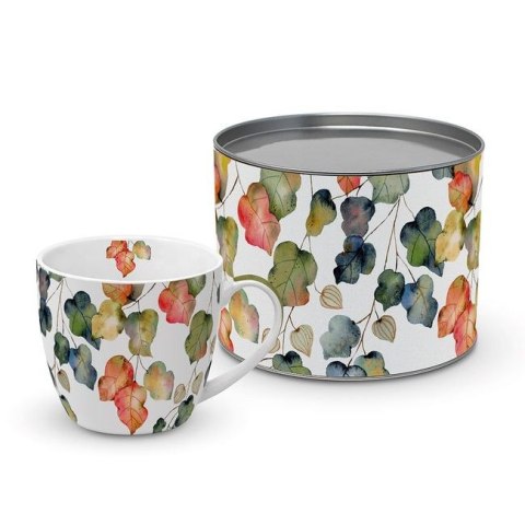"Jesienne Liście" Kubek Porcelanowy w Ozdobnej Puszce 450 ml