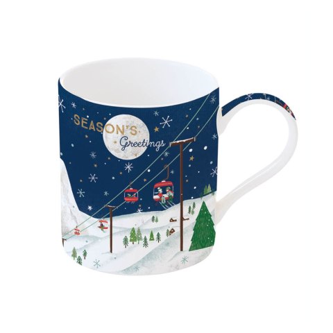 Zima w Górach Kubek Porcelanowy w Ozdobnym Pudełku