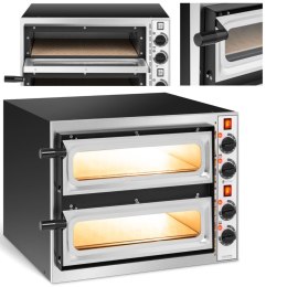 Piec do pizzy dwukomorowy z szybą 2 pizze śr. 32 cm 230 V 3200 W ITALY