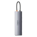 Wielofunkcyjny HUB replikator portów USB-C Metal Gleam 11w1 szary