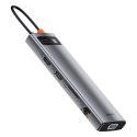 Wielofunkcyjny HUB replikator portów USB-C Metal Gleam 11w1 szary