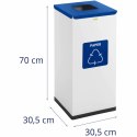 Kosz pojemnik stalowy do segregacji śmieci odpadów papieru 30.5x30.5x70cm 60L