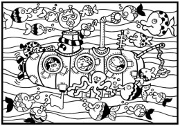 Kolorowanka Welwetowa A4 Łódź Podwodna