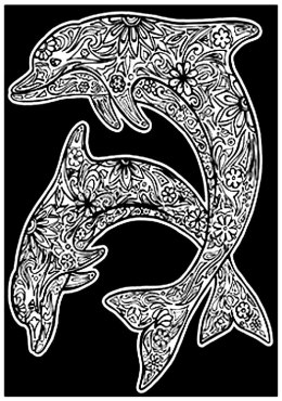 Kolorowanka Welwetowa A4 Delfiny