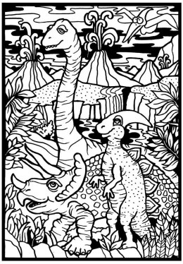 Kolorowanka Welwetowa A4 Dinozaury