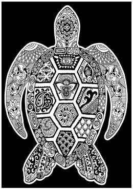 Kolorowanka Welwetowa A4 Żółw morski