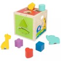 Tooky Toy Drewniany Sorter Kostka Edukacyjna Zwierzątka Figury Geometryczne