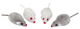 KERBL Zabawka dla kota, mysz z filcu, 4 szt z grzechotką, różne kolory [84255]
