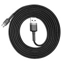Wytrzymały elastyczny kabel przewód USB microUSB 1.5A 2M czarno-szary