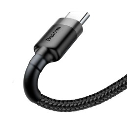 Wytrzymały nylonowy kabel przewód USB USB-C 2A 3M czarno-szary