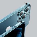 Etui pokrowiec do iPhone 13 Pro obudowa z metaliczną ramką srebrny