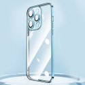 Etui pokrowiec do iPhone 13 Pro obudowa z metaliczną ramką srebrny