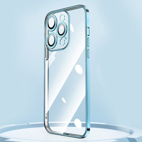 Etui pokrowiec do iPhone 13 Pro obudowa z metaliczną ramką srebrny