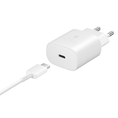 2w1 Ładowarka sieciowa 25W + kabel przewód USB-C 1m biały