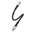 Kabel przewód płaski króki USB-C - USB-C L10C PD 100W 23cm czarny