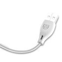Przewód kabel USB - micro USB 2.4A 1m biały