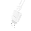 Szybka ładowarka sieciowa EU USB-C PD + przewód Lightning do iPhone 1m biały