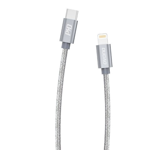 Wytrzymały kabel przewód do iPhone USB-C - Lightning Power Delivery 45W 1m szary