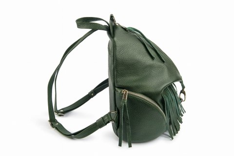 Zielony skórzany Plecak Let`s Go Boho EP17