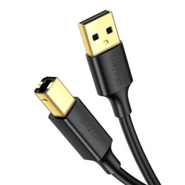 UGREEN US135 Kabel USB 2.0 A-B do drukarki, pozłacany, 2m (czarny)