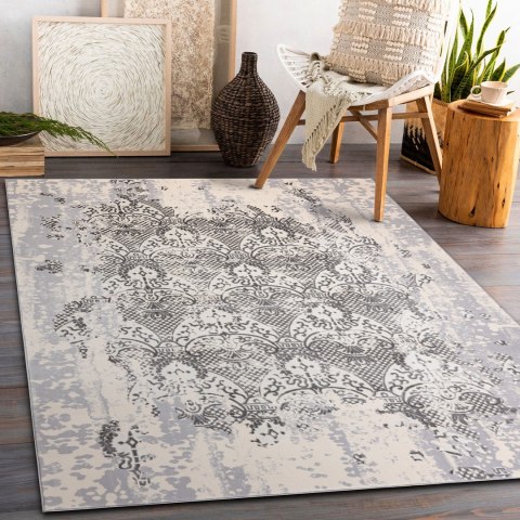 Dywan IONA ORNAMENT kolor kremowy 160x220 Hakano - RUG/LU/IONA/ORNAMENT/CREAM+GREY/160x220