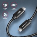 BUCM2-CM30AB Kabel USB-C - USB-C, 3.0m 5A charging, ALU, 240W PD, oplot, USB2.0