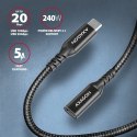BUCM32-CF05AB Kabel przedłużacz Gen2 USB-C - USB-C 0.5m, 5A, 20Gbps, PD 240W, oplot