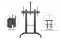 Stojak mobilny pojedynczy z półką i uchwytem na kamerę, 1xLCD max. 120" max. 140kg, VESA max. 1000x600