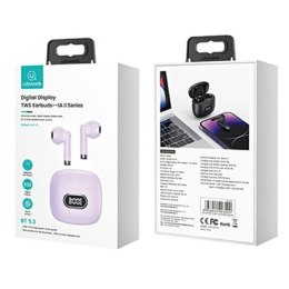 Słuchawki Bluetooth 5.3 TWS IA II LED fioletowe