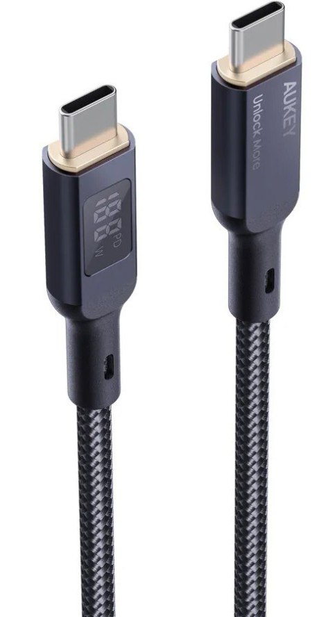 CB-MCC102 kabel USB-C - USB-C 1.8m 100W PD 5A 20V LED nylonowy oplot czarny