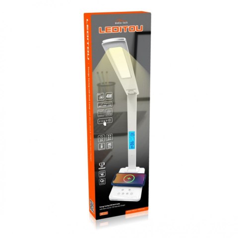 Lampa biurkowa LED z ładowarką indukcyjną LEDITOU MT222 (Biała)
