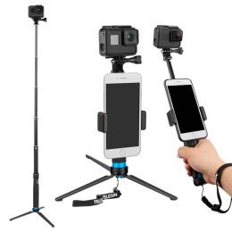 Selfie stick Telesin z aluminiowym tripodem do kamer sportowych (GP-MNP-090-S)