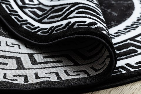 Dywan okrągły MOSSE FRAME kolor czarny r150 Hakano - RUG/LU/MOSSE/FRAME/BLACK+GREY/R150