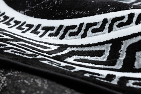 Dywan okrągły MOSSE FRAME kolor czarny r150 Hakano - RUG/LU/MOSSE/FRAME/BLACK+GREY/R150