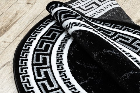 Dywan okrągły MOSSE FRAME kolor czarny r150 Hakano - RUG/LU/MOSSE/FRAME/BLACK+GREY/R150