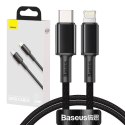 Kabel USB-C do Lightning Baseus High Density Braided, 20W, 5A, PD, 1m (czarny)