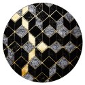Dywan okrągły MOSSE GLAM kolor czarny r150 Hakano - RUG/LU/MOSSE/GLAM/BLACK+GOLD/R150