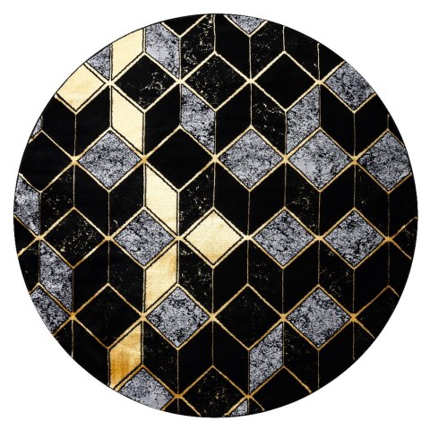 Dywan okrągły MOSSE GLAM kolor czarny r150 Hakano - RUG/LU/MOSSE/GLAM/BLACK+GOLD/R150