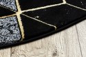 Dywan okrągły MOSSE GLAM kolor czarny r150 Hakano - RUG/LU/MOSSE/GLAM/BLACK+GOLD/R150