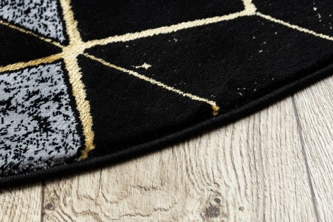 Dywan okrągły MOSSE GLAM kolor czarny r150 Hakano - RUG/LU/MOSSE/GLAM/BLACK+GOLD/R150