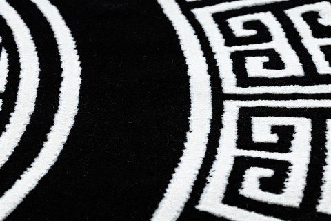 Dywan okrągły MOSSE GREEK kolor czarny r150 Hakano - RUG/LU/MOSSE/GREEK/BLACK+CREAM/R150